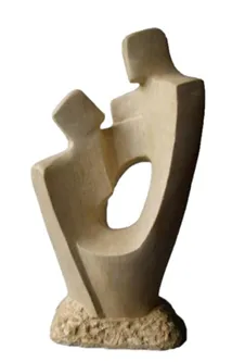 “Connected Souls” – Handcrafted Abstract Wooden Family Sculpture[A23]