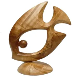 Ocean Flow Wooden Fish Sculpture[A32]