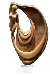 “Eternal Bond” – Abstract Figurative Wooden Sculpture[A33]