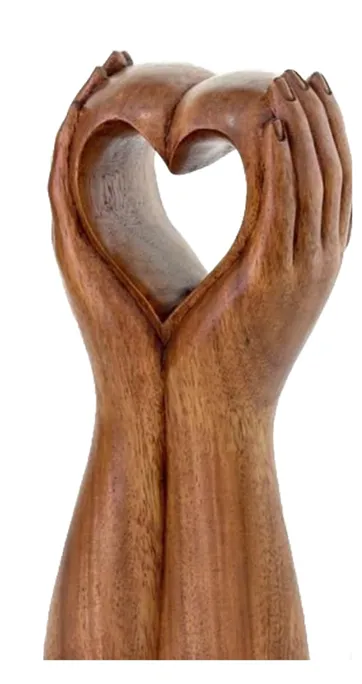 “Heart of Hands” – Symbolic Wooden Sculpture[A35]