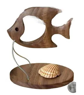 Floating Fish” – Playful Wooden Art Sculpture[A38]