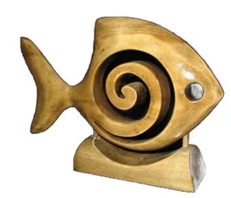 “Spiral of the Sea” – Artistic Wooden Fish Sculpture[A54]