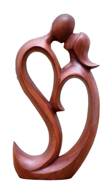 “Forever Intertwined” – Symbolic Wooden Love Sculpture[A60]