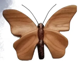 “Whisper of Wings” – Hand-Carved Wooden Butterfly Sculpture[A61]
