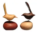 “Harmony Perch” – Minimalist Wooden Bird Figurine Sculpture[A62]