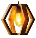 Geometric Wooden Hanging Pendant Light [L4]