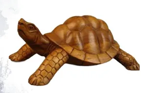 “Timeless Journey” – Handcrafted Wooden Turtle Sculpture[A87]
