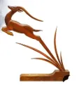 “Leap of Freedom” – Dynamic Wooden Antelope Sculpture[A91]