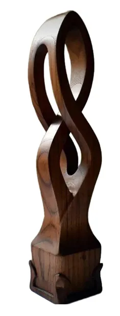 “Eternal Loop” – Tall Abstract Wooden Infinity Sculpture[A95]