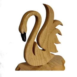 “Graceful Swan” – Handcrafted Wooden Swan Sculpture[A102]