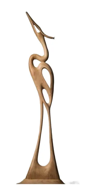 “Soaring Grace” – Abstract Wooden Bird Sculpture[A110]