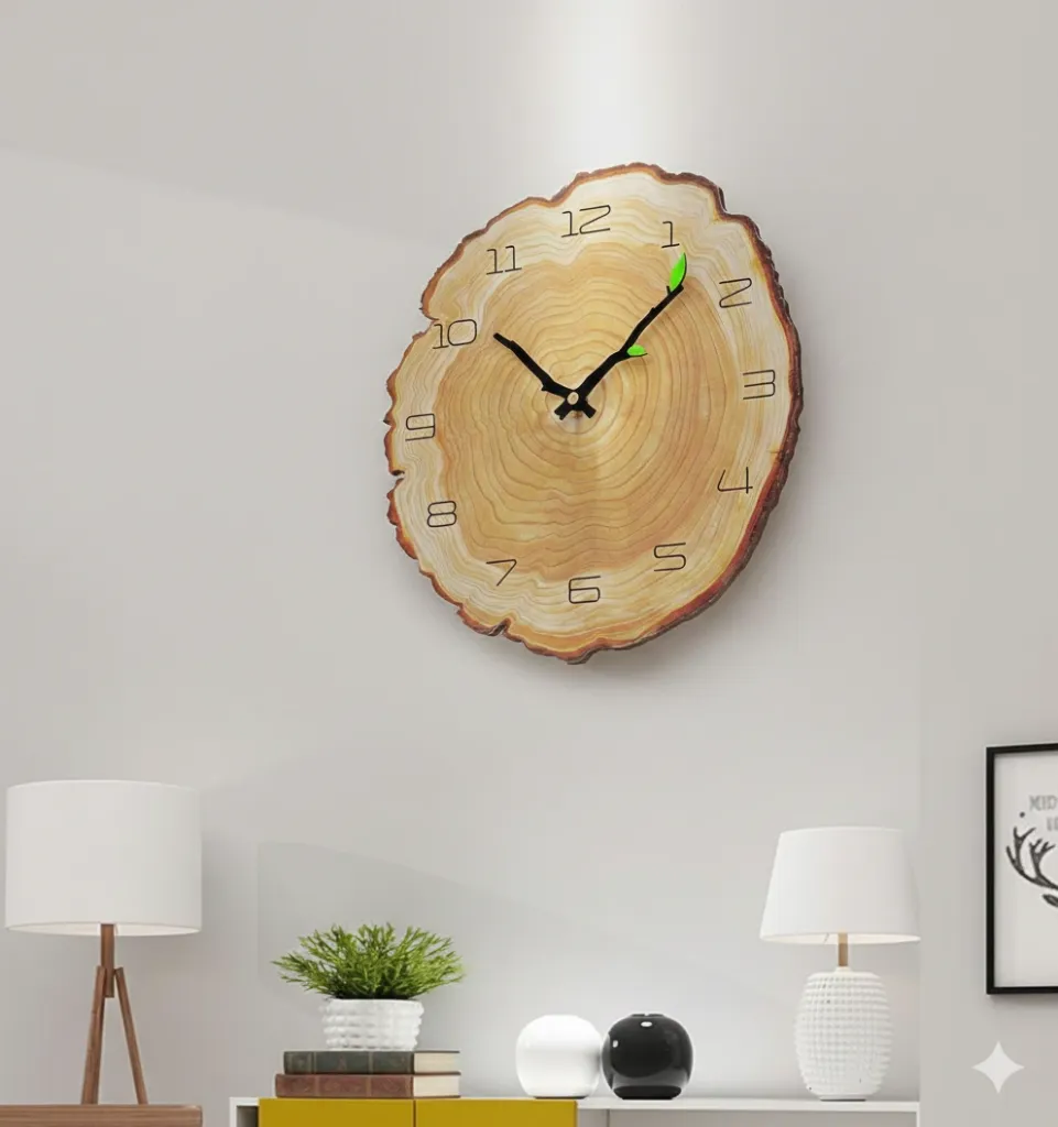 “TimberRing" Real Wood Slice Clock [C26]