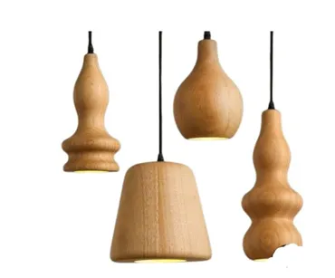Mixed-Shape Wooden Pendant Lights[L9]