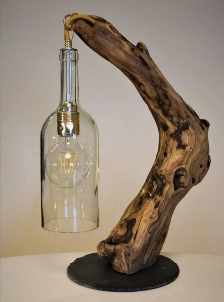 Driftwood Bottle Lamp[L10]
