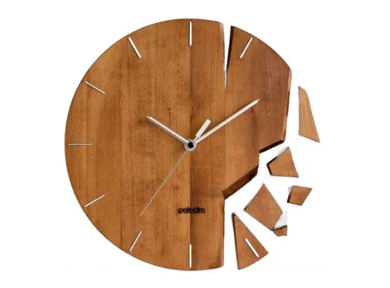 Abstract broken design geometric structure round clock [C3]