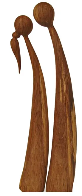 Geometric Wooden Face Sculpture[A5]