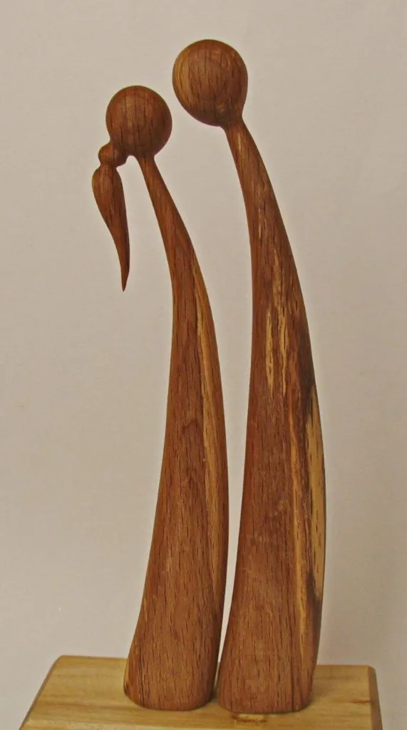 Geometric Wooden Face Sculpture[A5]