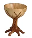 Wooden Bowl on Tree-Root Stand[A9]