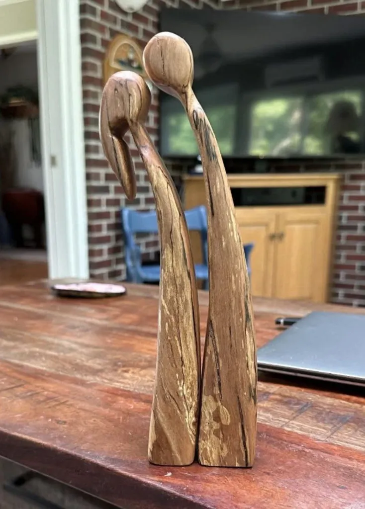 Geometric Wooden Face Sculpture[A5]