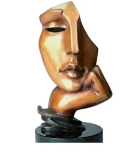 Handcrafted Abstract Wooden Face Sculpture[A8]