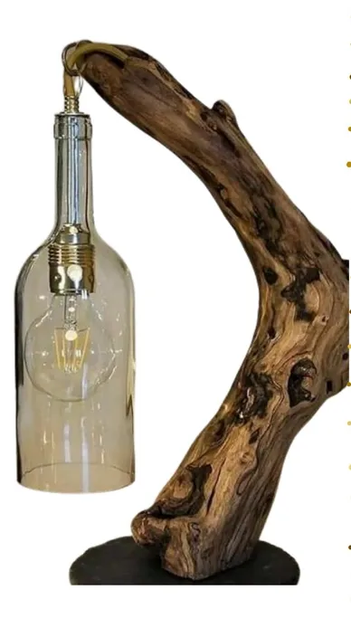 Driftwood Bottle Lamp[L10]