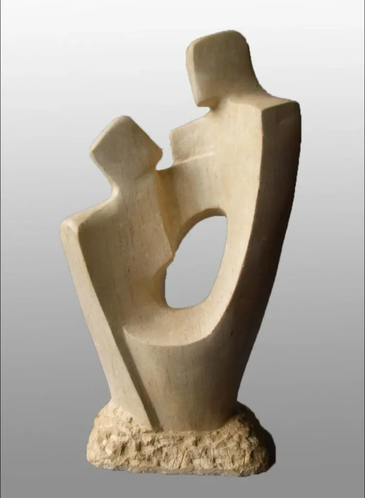 “Connected Souls” – Handcrafted Abstract Wooden Family Sculpture[A23]