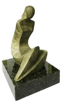 ''Solitude Form” – Abstract Seated Figure Sculpture[A26]
