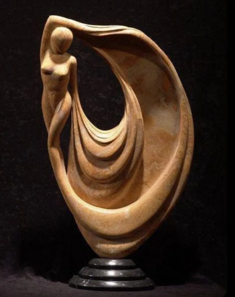 “Eternal Bond” – Abstract Figurative Wooden Sculpture[A33]