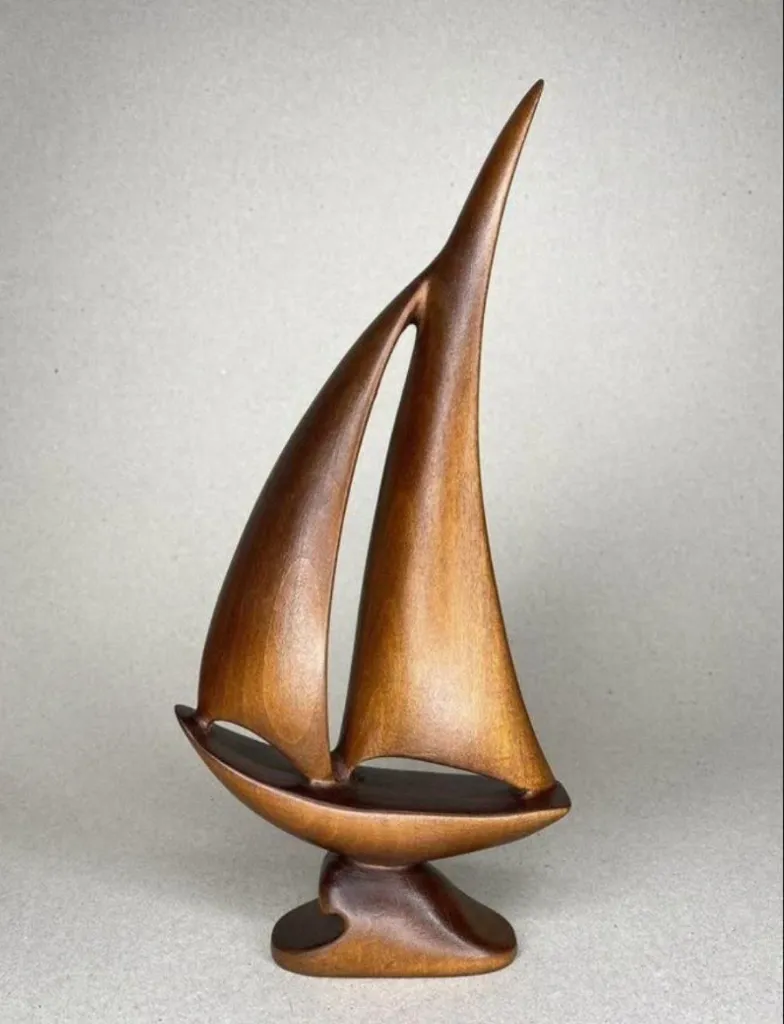 “Twin Sails” – Abstract Wooden Sculpture[A41]
