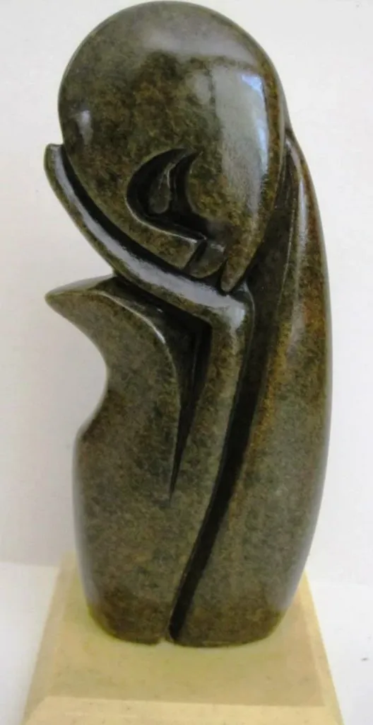 “The Silent Embrace” – Abstract WOOD Sculpture[A58]