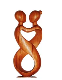 “Infinity Embrace” – Symbolic Wooden Couple Sculpture[A74]