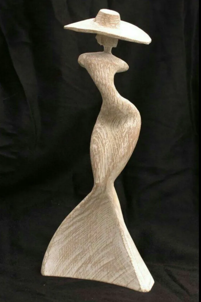 “Winds of Grace” – Tall Abstract Wooden Lady Sculpture[A80]