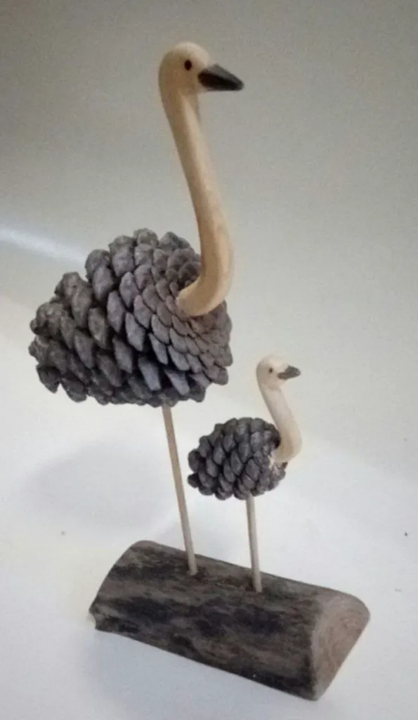 “Gentle Watchers” – Wooden Bird Sculpture[A85]