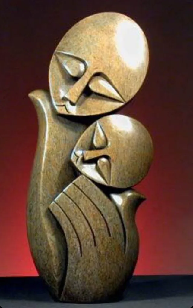 “Bound by Love” – Abstract Wooden Parent & Child Sculpture[A88]