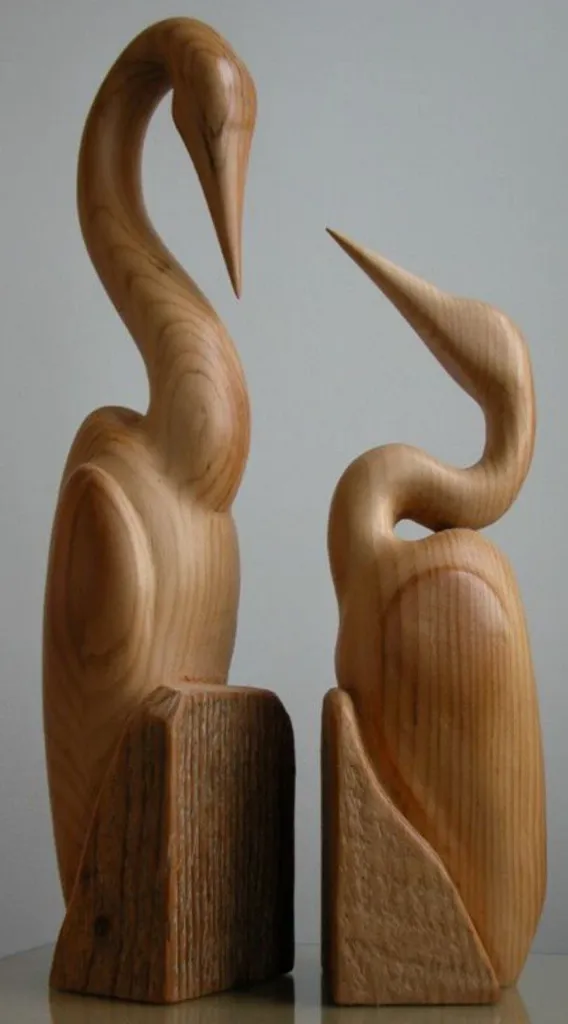 “United Currents” – Abstract Wooden Couple Sculpture[A92]