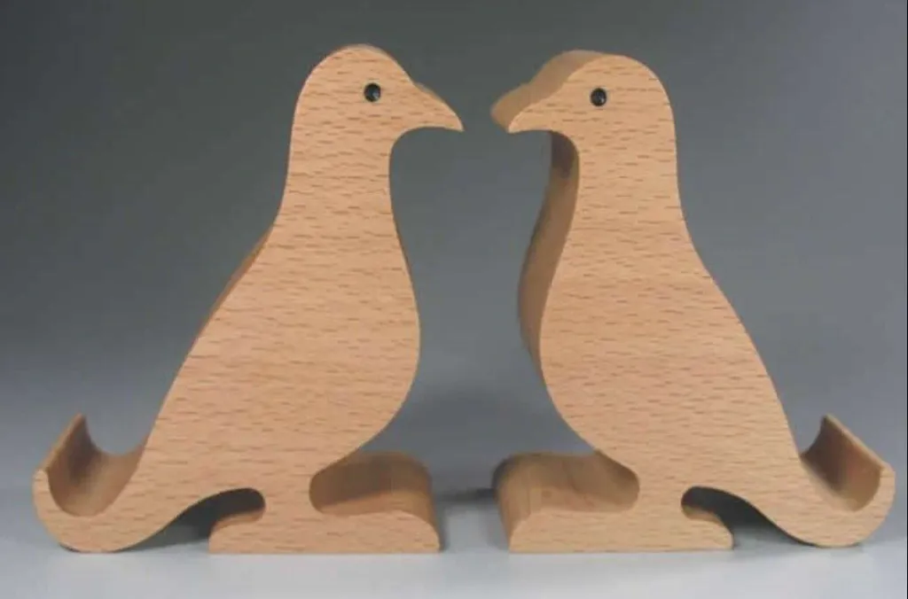 “Together Always” – Wooden Love Birds Sculpture[A101]