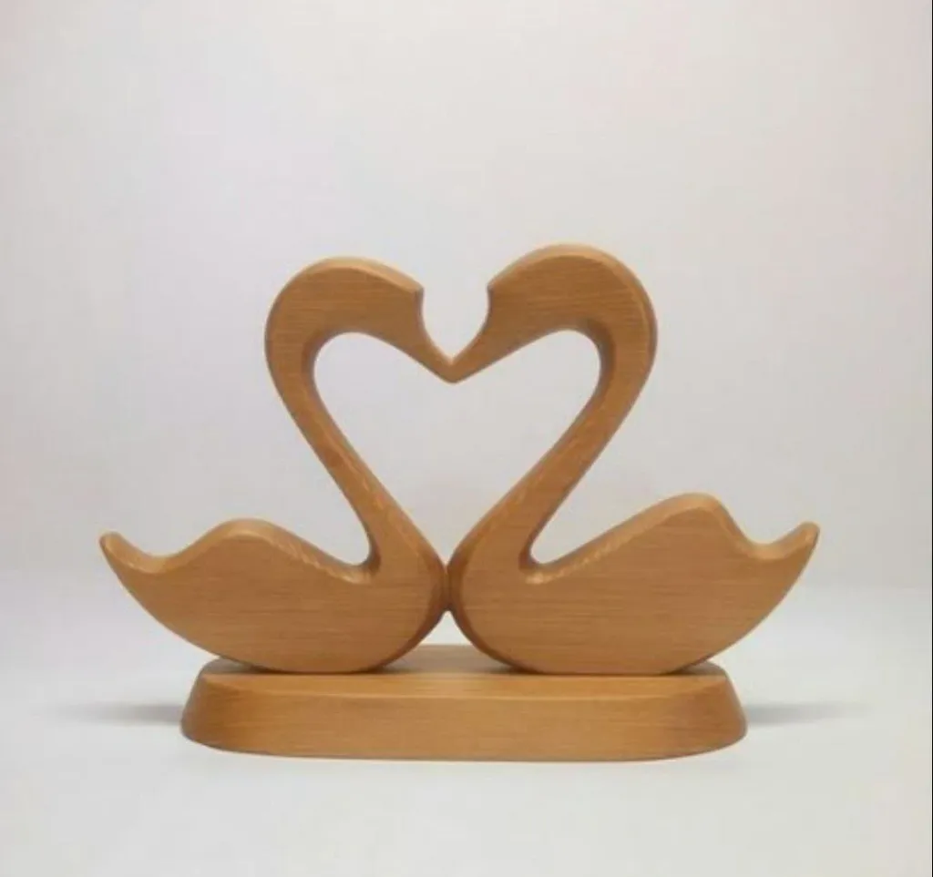 “Hearts in Harmony” – Twin Swan Love Sculpture[A103]