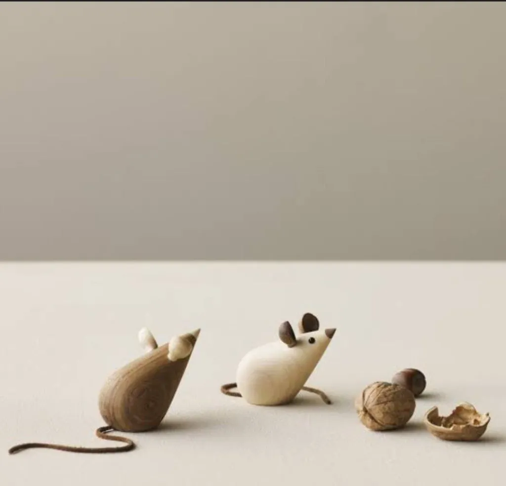 “Playful Companions” – Handcrafted Wooden Mouse Duo[A106]