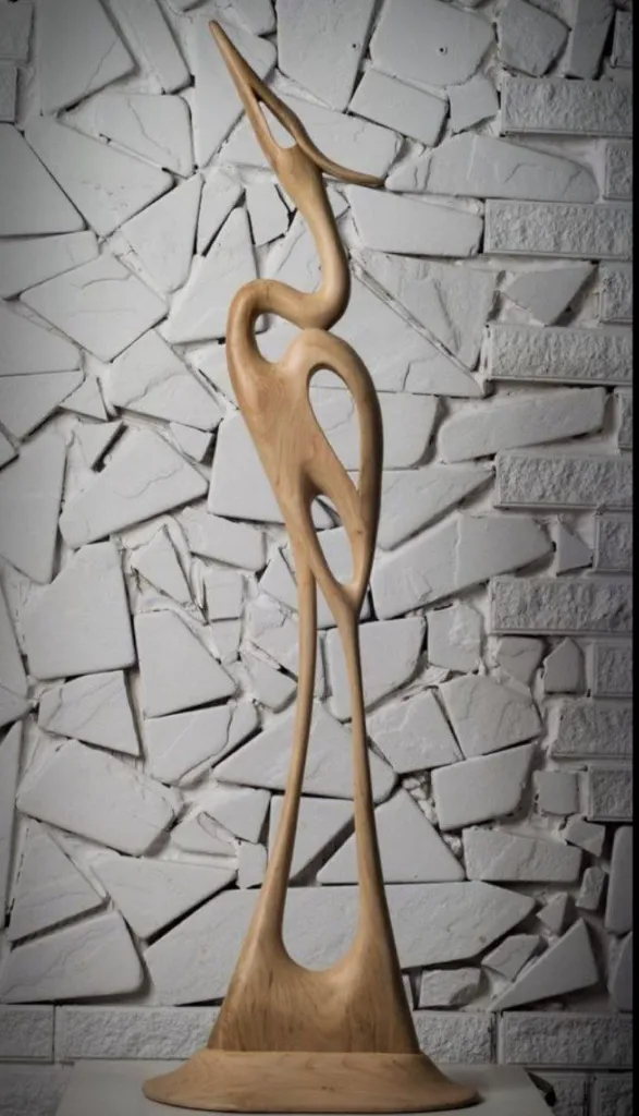 “Soaring Grace” – Abstract Wooden Bird Sculpture[A110]