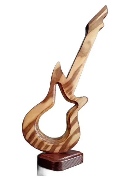“Eternal Strings” – Abstract Wooden Guitar Sculpture[A115]