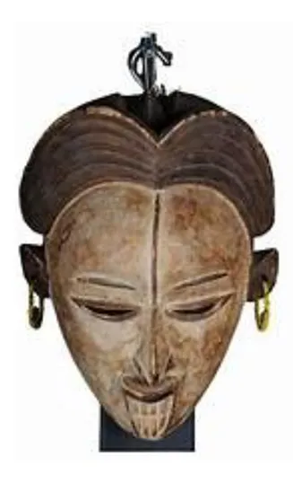 “Tribal Grace” – Handcrafted African-Style Wooden Mask[A120]