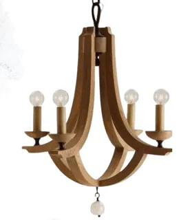 “HeritageCurve” Wooden Chandelier [L22]