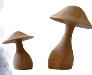 “Forest Mushlings” – Handcrafted Wooden Mushroom Décor Set[A122]
