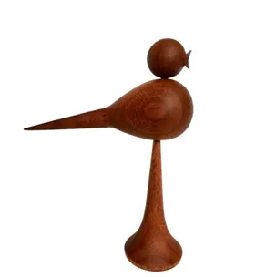 “Perched Balance” – Modern Wooden Bird Figurine[A123]