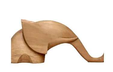 “Gentle Giant” – Minimalist Wooden Elephant Sculpture[A124]