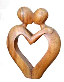 “Eternal Embrace” – Romantic Wooden Couple Sculpture[A126]