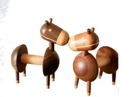 “Playful Companions” – Handcrafted Wooden Animal Pair[A136]