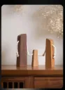 Abstract family of three wooden figurines[A151]
