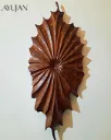 "Leaf Spiral" Rustic Handcrafted Wooden Leaf Wall Art [ W5 ]