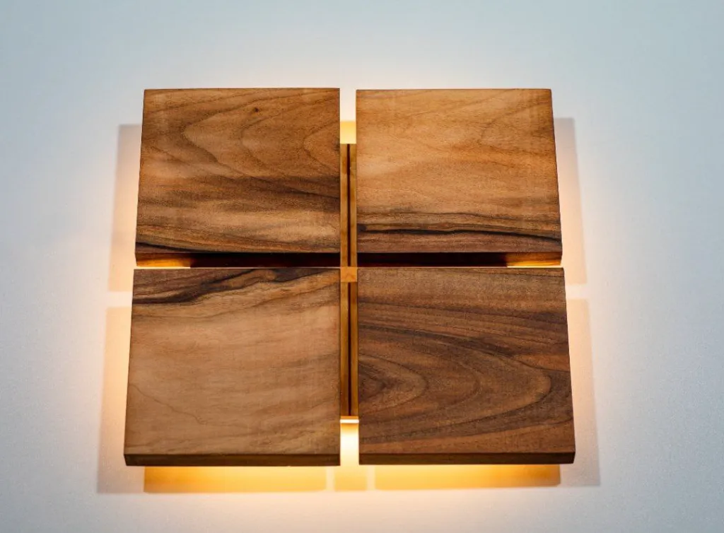 Quad Cube Wooden Wall Lamps (Set of 4)[L42]